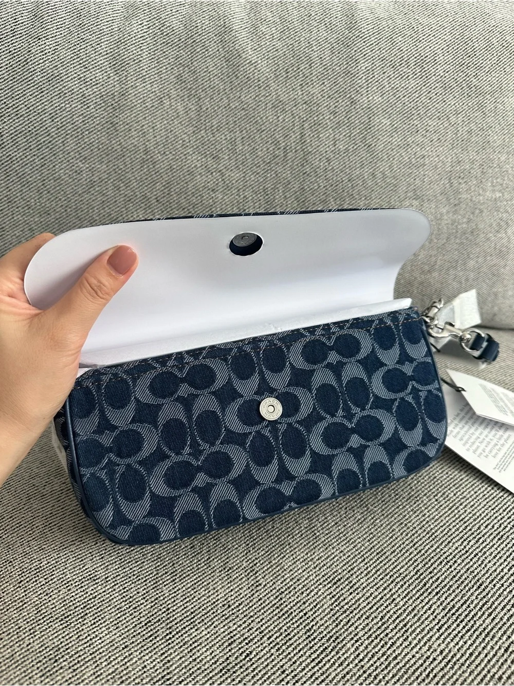 NWT Coach Brook Flap Chain Bag In Signature Denim CAT60